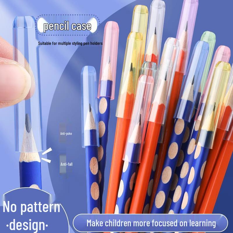 Transparent Triangle Pencil Cap for Students - Universal Nose Protection Cover for Pencils
