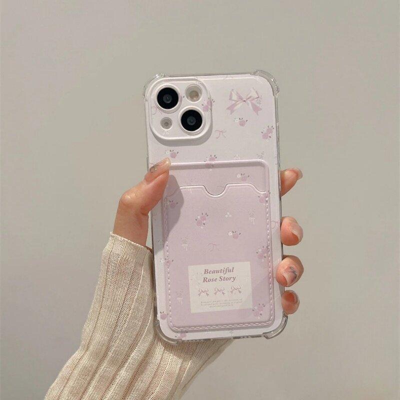 

Korean Flower Wallet Card Holder Phone Case For Samsung Galay A55 A54 A14 A24 A15 A25 S24 S25 Ultra S22 Plus S23 S21 FE Cover Samsung S23