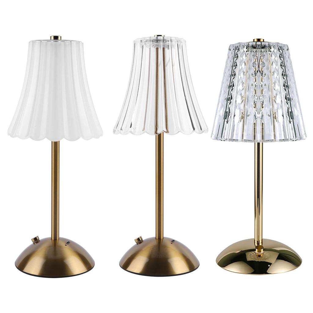 LED Elegant Table Lamp Touch Sensor Dimming Atmosphere Light Type-C Rechargeable Wireless Reading Lamp for Bar Hotel Restaurant