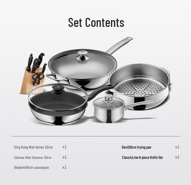 WMF 10-Piece Stainless Steel Wok & Cookware Set