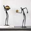 Elegant Ball-Holding Figure Sculpture Decorative Ornament for Room or Hotel