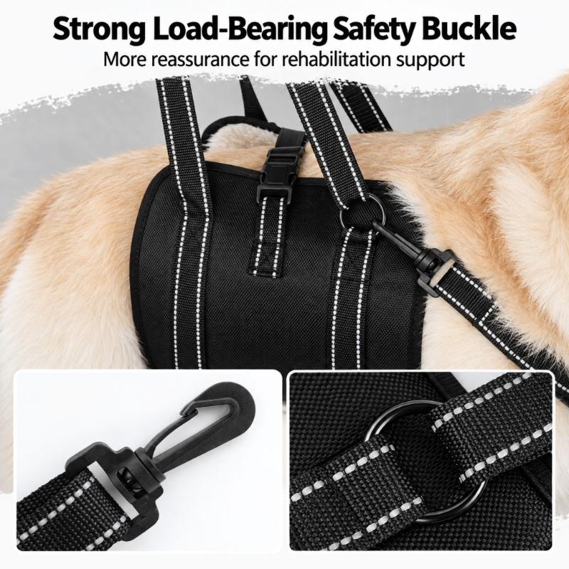 Dog Support Wrap for Senior Dogs with Sliding Fit Controls, Soft-Lined Chest Panel, and Two Handles for Guided Short Walks