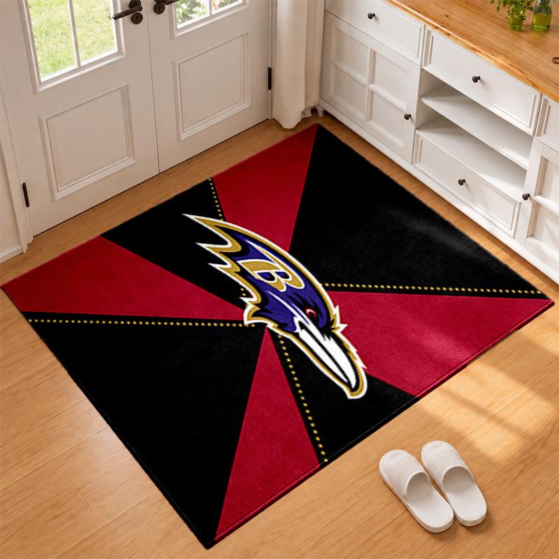 Baltimore Ravens Carpet Door Mat for Living Room or Bedroom Protective Mat Under Chair Office Decoration Christmas Gift Birthday Present