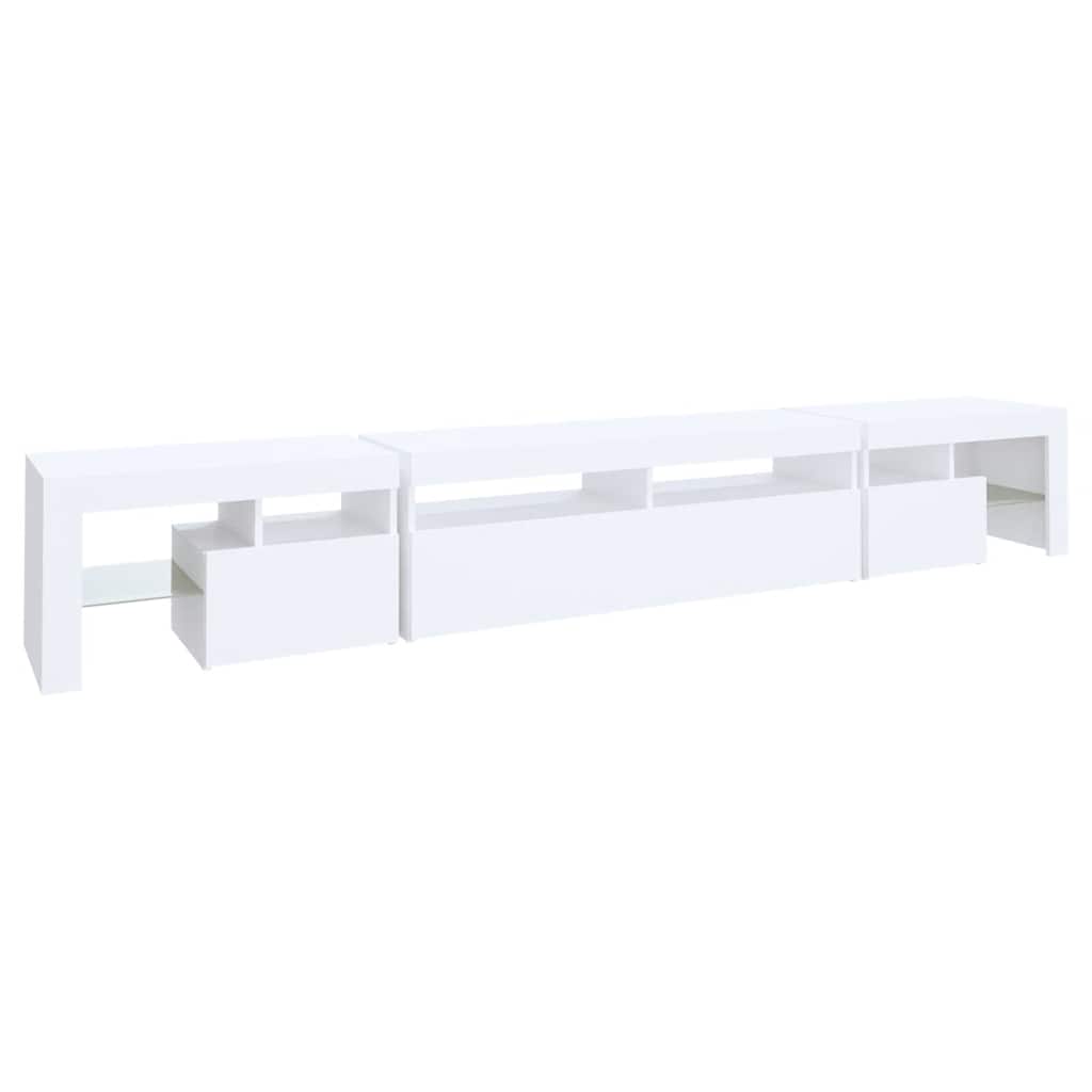 Vidaxl Szafka Pod Tv Z Oświetleniem Led, Biała, 260X36,5X40 Cm