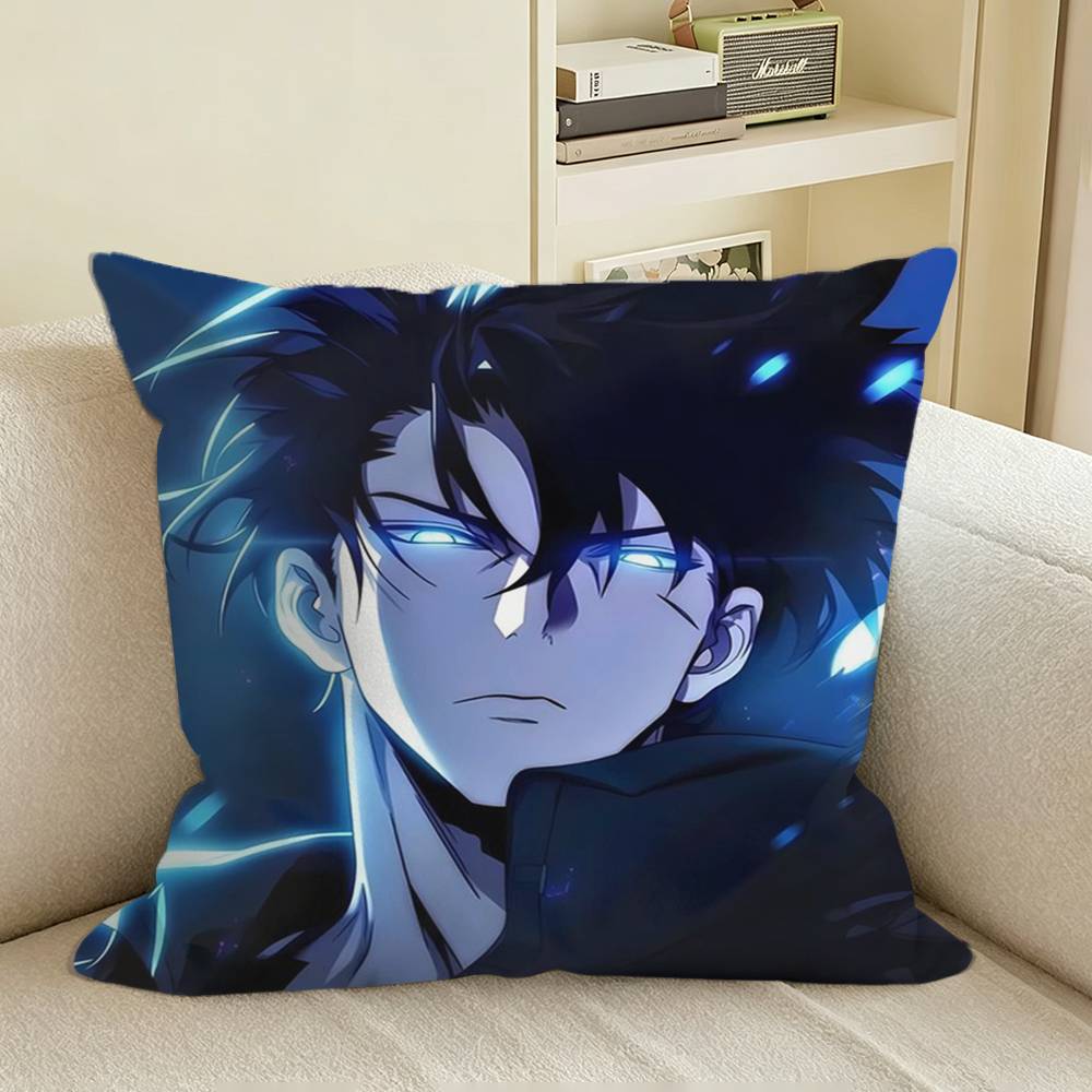 Solo Anime JJinWooS Sungs Square Sofa Pillow Cover Solid Color Living Room Home Decor Cushion Case