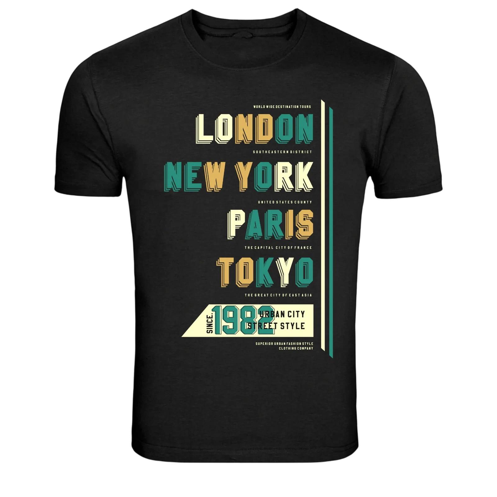 London New York Paris Tokyo Urban City Graphic T-Shirt XXL
