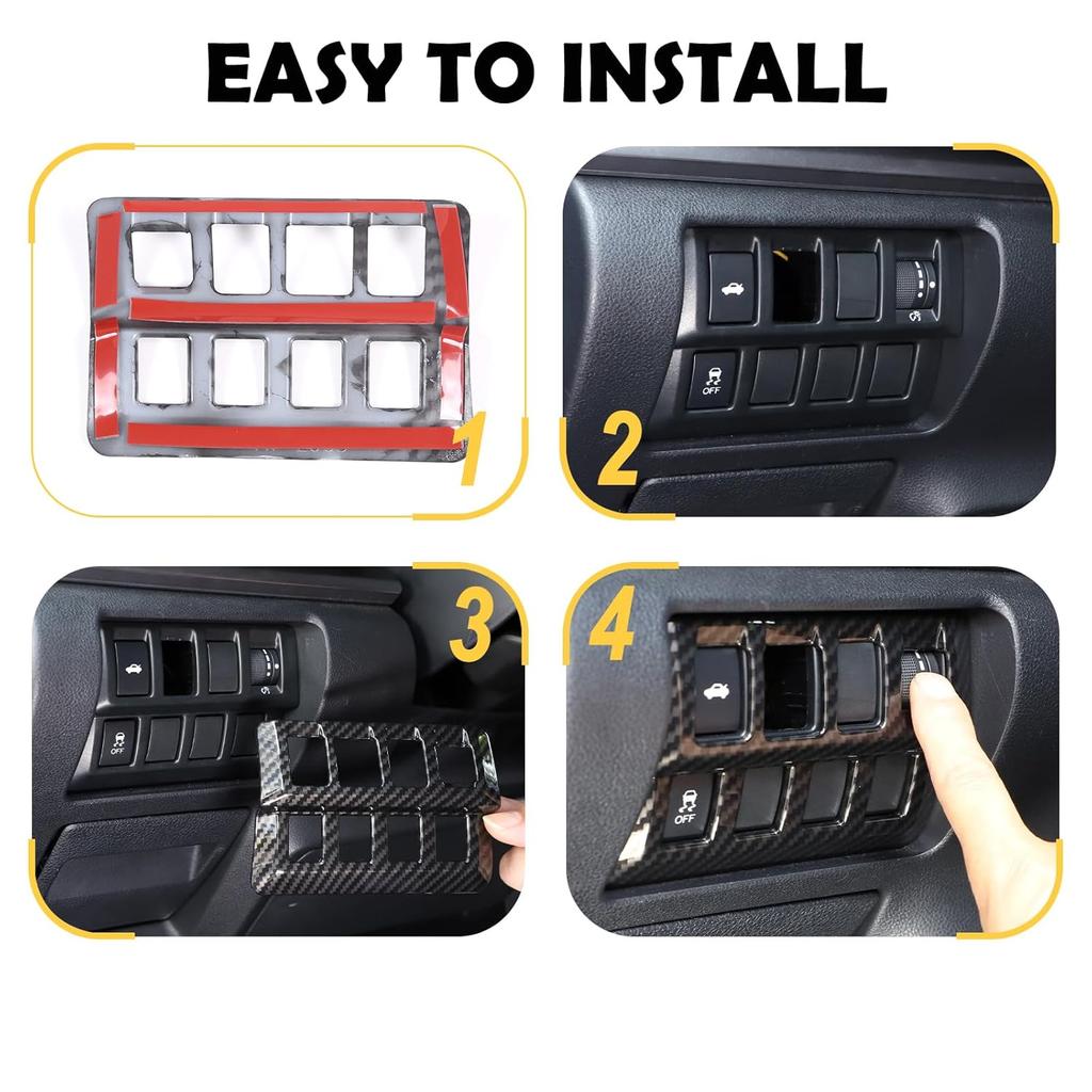 Trunk Switch Button Cover Trim Compatible with Subaru WRX 2022 2023,ABS Trunk Boot Open Button Trim Cover, WRX Interior Accessories (Carbon Fiber