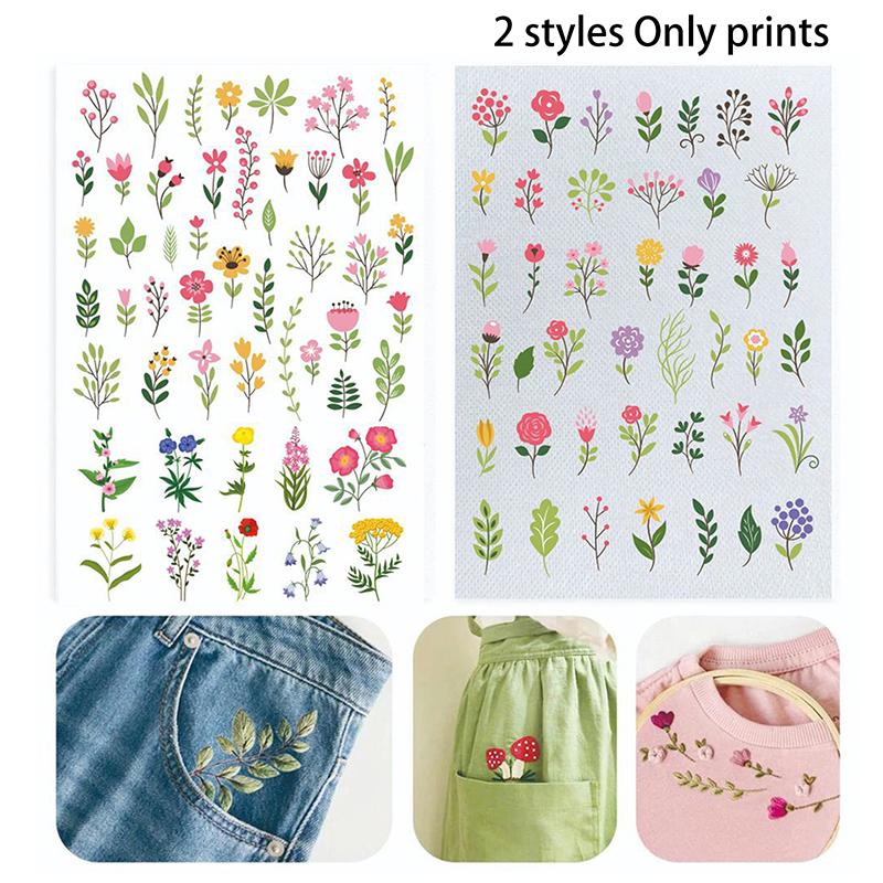 Colorful Flower Water-Soluble Hand Sewing Stabilizer Sunflower Plant Washable Embroidery Stabilizer Needle Practice