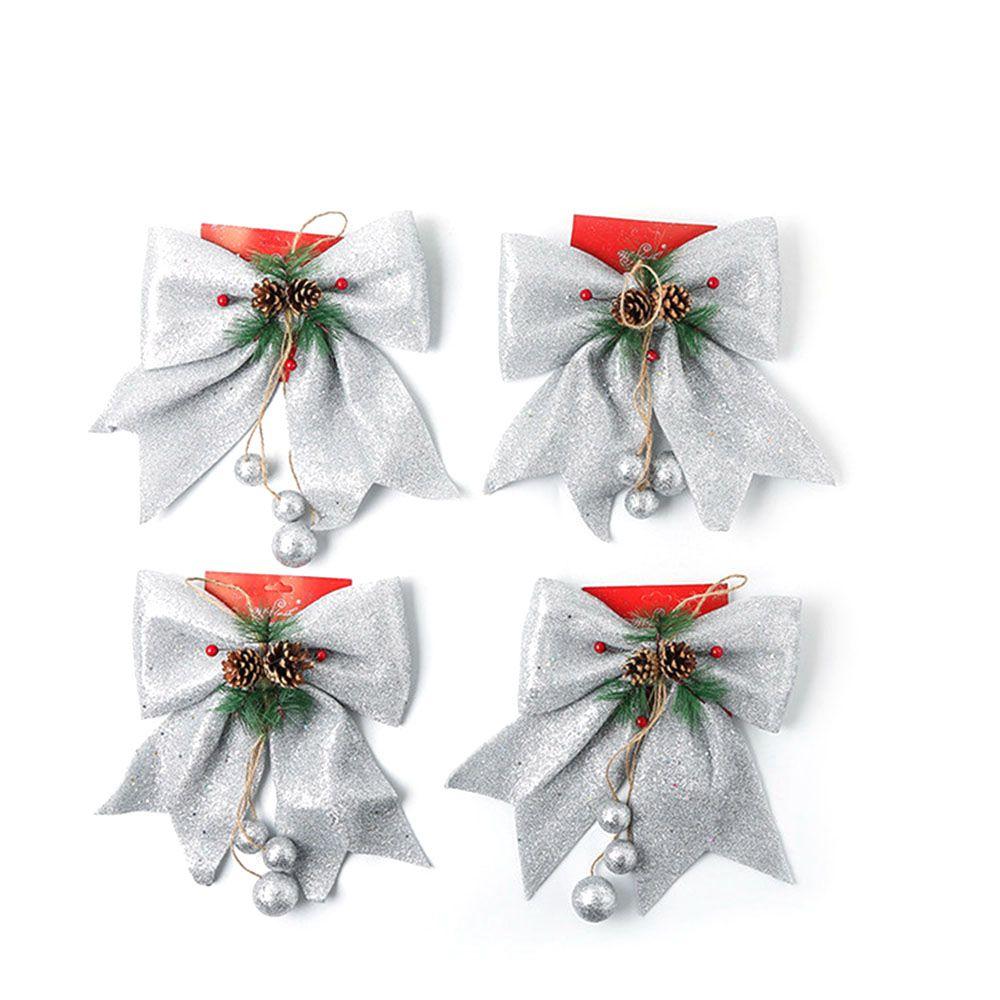 Cones Xmas Decorative Red Wreaths Durable Christmas Decoration Christmas Bow Bow Ties Home Ornament