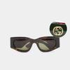 GG Logo Square Brown Frame Women's Sunglasses 797280 J0740 2330