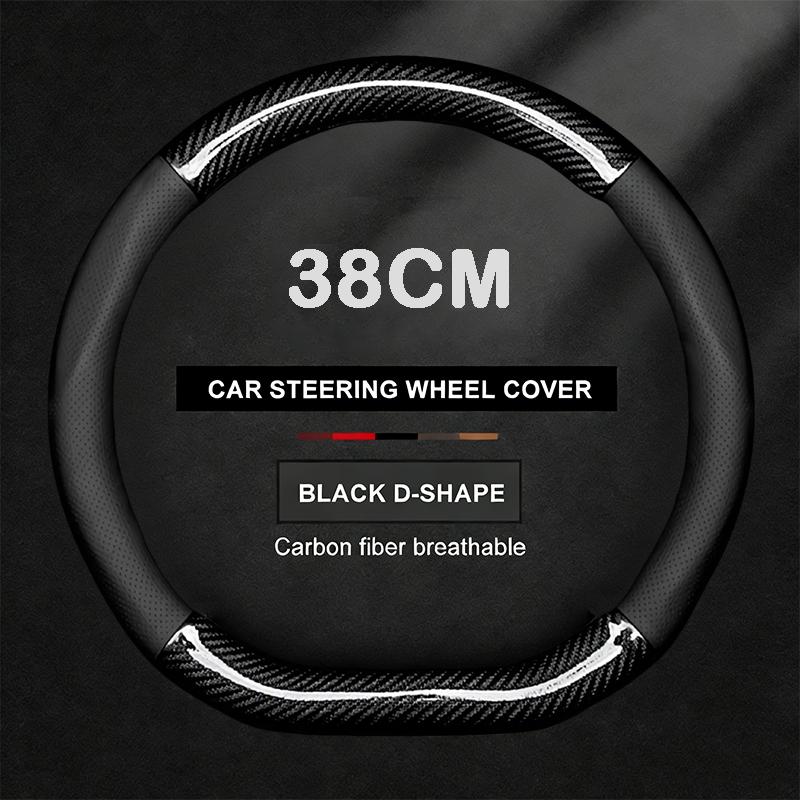 For Alfa Romeo Giulia Giulietta 159 147 156 Mito Sportiva Stelvio Anti-Slip Carbon Fiber Leather Car Steering Wheel Cover