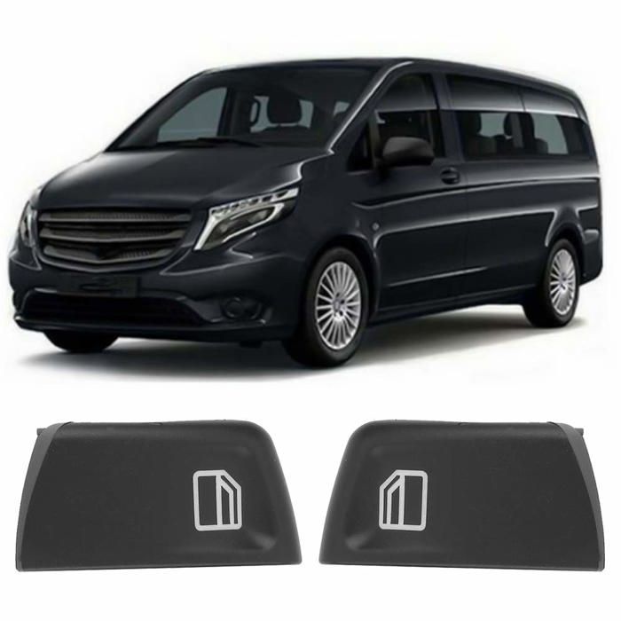 Pièces couvercle de commutateur de fenêtre 807624374022, couvercles de bouton de commutation de fenêtre pour Vito Viano W639 (noir)