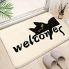 VIKAMA Cat Welcome Mat, Funny Hi Bye Print Doormat, Non-Slip Floor Rug for Indoor Outdoor Front Door Kitchen Bedroom Decor