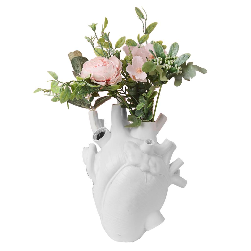 Heart Shape Vase Resin Flower Arrangement Vase Ornament Home Decoration