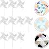 24pcs Make Your Own Windmill Kits DIY Painting Crafting Spinner Pinwheel Blank Pinwheel Toy for School Work Home Crafting