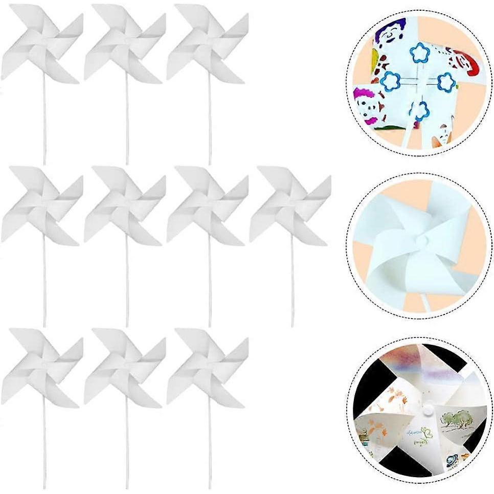 24pcs Make Your Own Windmill Kits DIY Painting Crafting Spinner Pinwheel Blank Pinwheel Toy for School Work Home Crafting