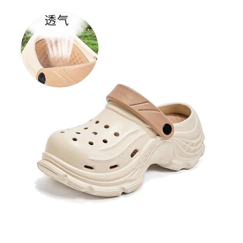 Cave shoes women's summer new thick-soled heightening outer slippers Baotou casual beach cool slippers