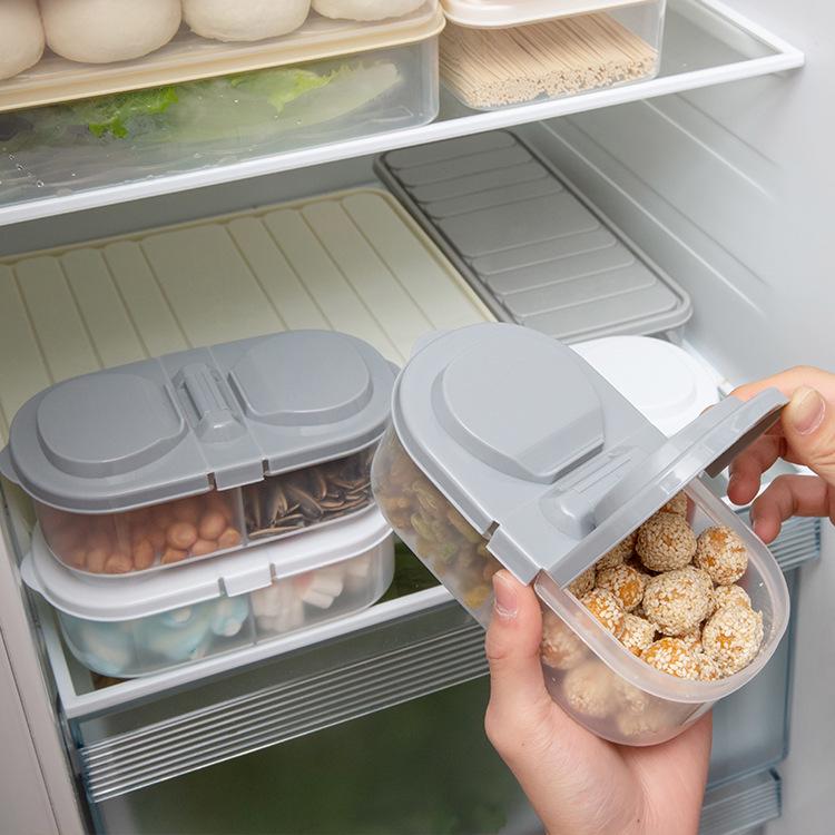 Double-Compartment Buckle-Seal Storage Jar for Kitchen Organization