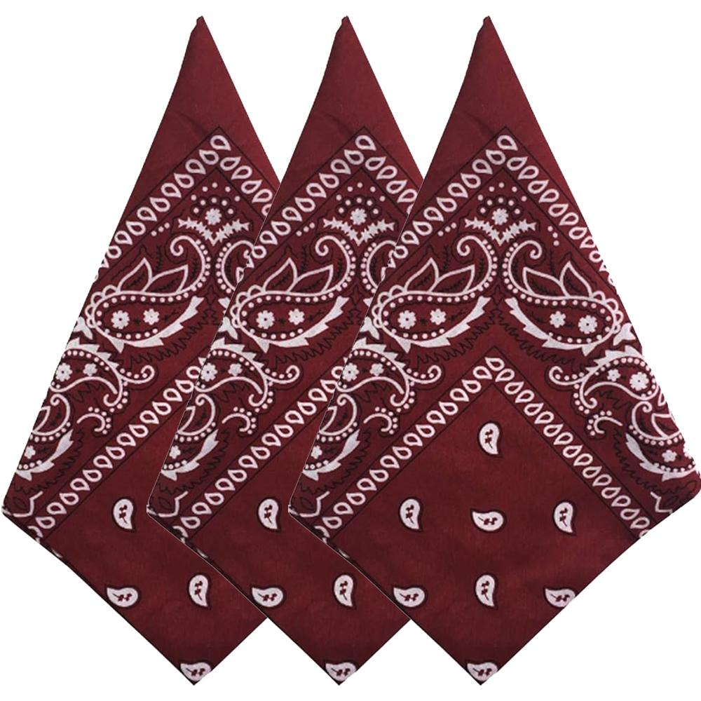 Hip Hop Kovbojský Paisley Šátek Velký bandana hlava Čtvercový šátek Muži Ženy 55x55cm Černá Červená Bílá