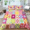 3D Family Bedding Single Double Bed Full Size Vintage Graphic Printed Bedding Geometric Pattern Pillowcase and Quilt Cover Washable Home Decoration