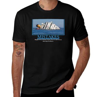 Mistakes Demotivational Poster T-Shirt T Shirt for Man 100 Percent Cotton Funny T Shirts Man T-Shirt