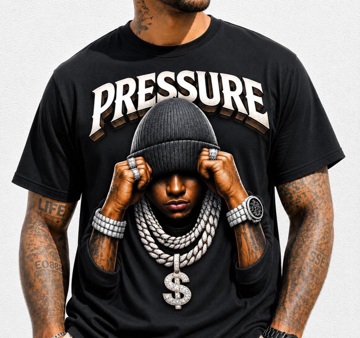 Hip Hop Graphic T Shirt Mens Rap Tee Urban Style Pressure Design M