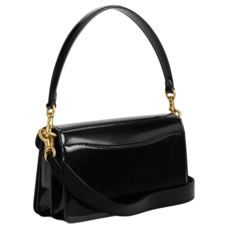 Coach Tabby 26 Quincaillerie Dorée Bandoulière Amovible Cuir Lisse Sac à Main Bandoulière Sacs Moyen pour Femmes Noir CW631-B4BK