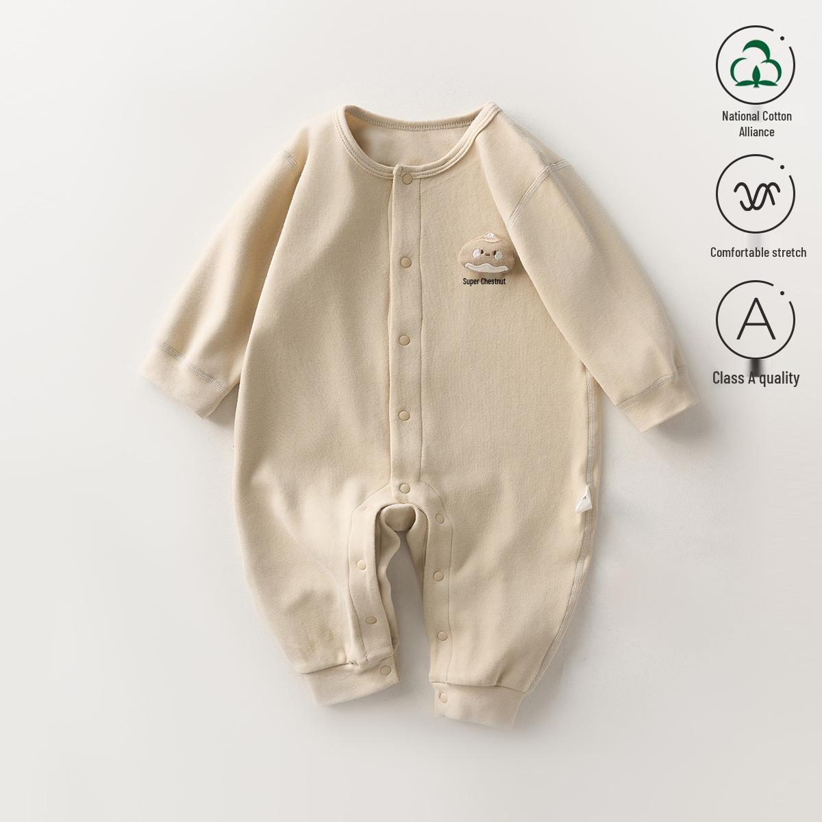 

Новорожденный Класс А Чистый Хлопок Шу Вельвет Детский Ромпер на Весну и Осень - Унисекс 90 cm