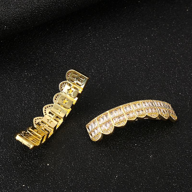 Zircon-Encrusted Irregular Hip-Hop Grillz Jewelry