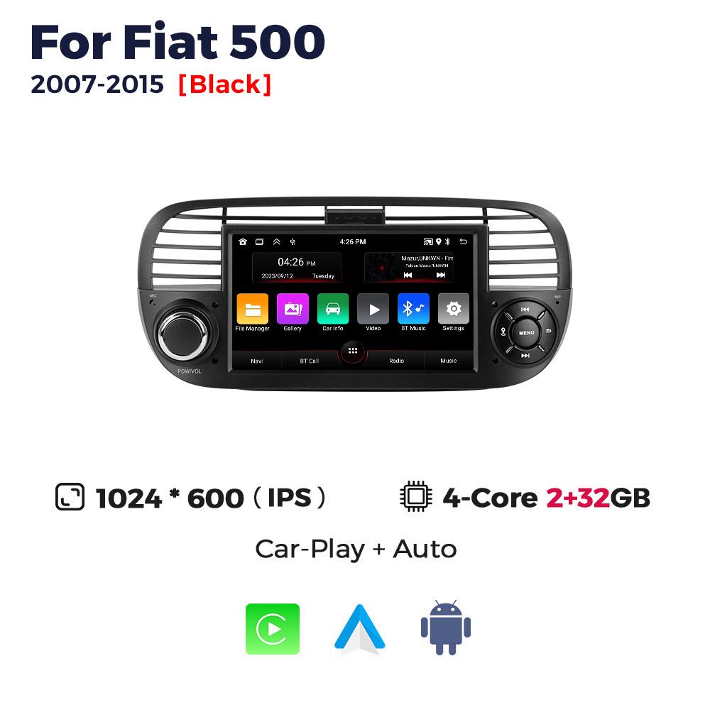 Radio auto NaviFly IPS Android Auto Carplay pentru FIAT 500 Abarth 2007-2015 Player Multimedia Sisteme inteligente de navigare GPS BT