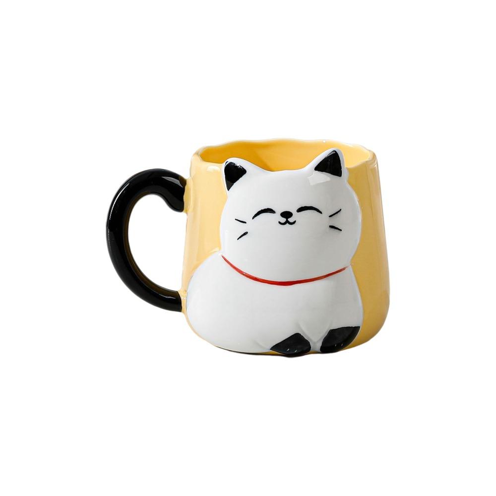 

Cartoon Coffee Cup 3D Embossed Water Cup Creative Milk Mug Home Use жовтий