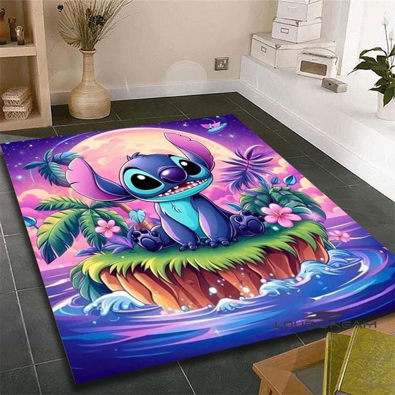 3D Cartoon Sci-fi Movie (Stitch) Rug, Suitable for Living Rooms, Children's Rooms, Bedrooms, Sofas, Doormats, and Other Home Déc