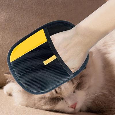 Reusable Double-Sided Pet Hair Removal Glove Anti-Static Grooming Tool For Cats Dogs Soft Brush Mitt For Furniture Carpet Cloth