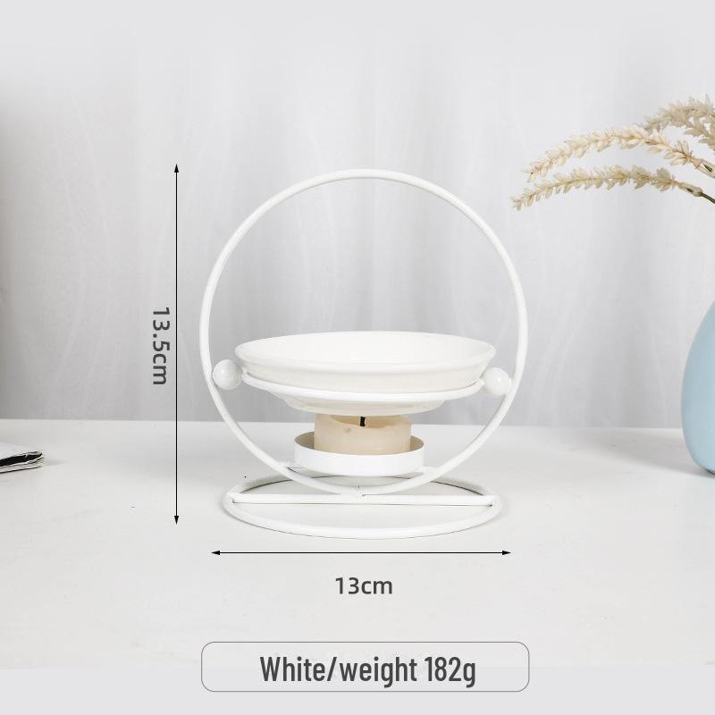 Lampă de aromaterapie transfrontalieră din fier și ceramică: Arzător de uleiuri esențiale și suport de tămâie pentru sfeșnic de birou.