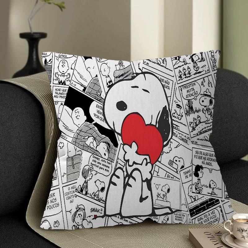 Cartoon S-SnoopyS Dog Cushion Cover Car Throw Pillow Case For Sofa Car Christmas Gift 40x40cm 45x45cm