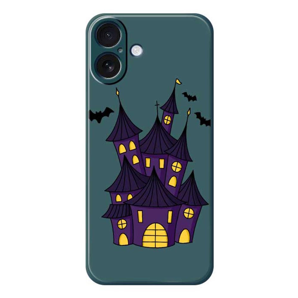 For iPhone 17 Case Bat Castle Pattern Printing Straight Edge TPU Phone Back Cover