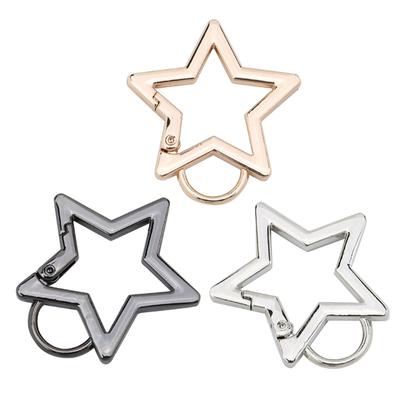 Star Shape Keychain Clip Mini Small Carabiner,Stainless Steel Durable Quick Release Auto Locking D-Shape Spring