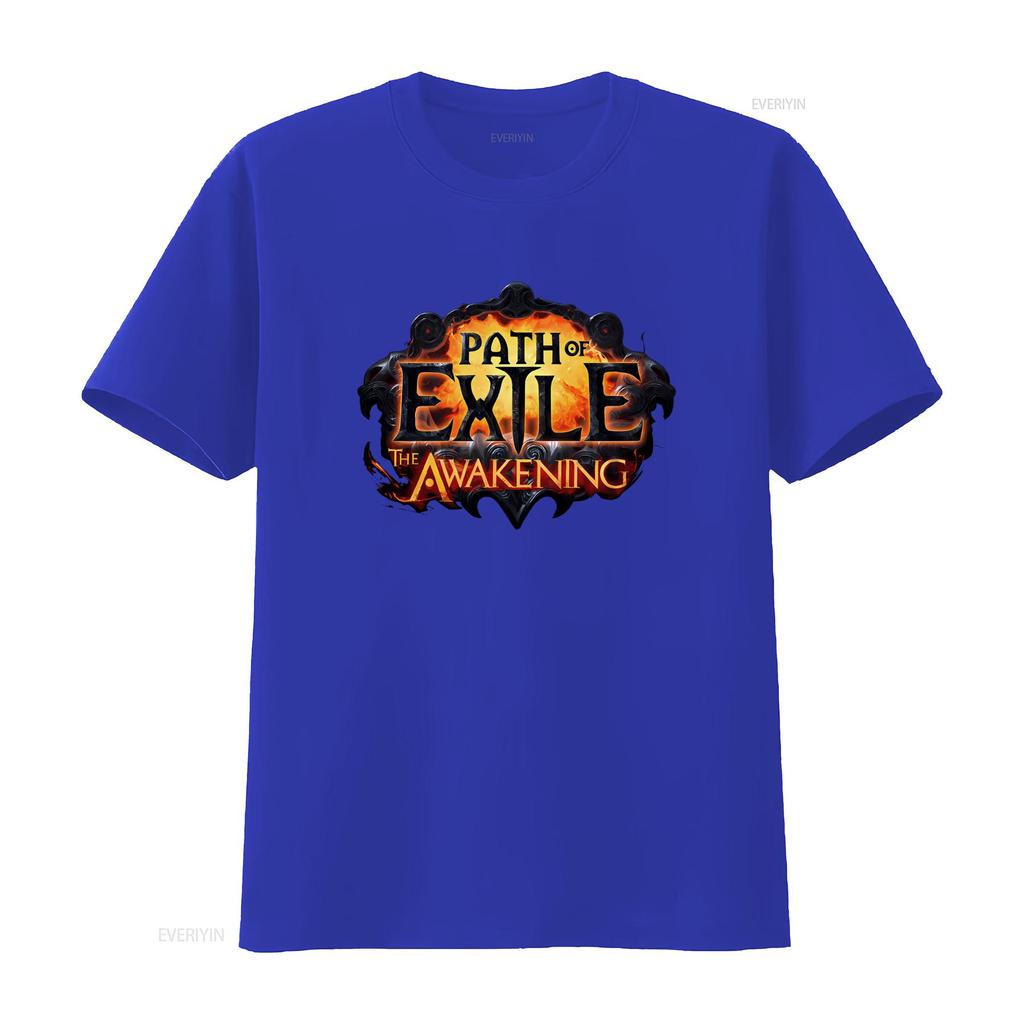Men S Path of Exile The Awakening Video Game Promo T Shirt 4XL XXXXL Design Gaming Vintage Washed Versatile Slightly Fashion