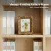 Ornate Picture Frame Tabletop with Glass Gold for Bedroom