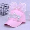 Baby Mädchen Baseballmütze Bowknot Buchstaben Perlen Dekoration Sonnenschirm Hut Kinderhüte