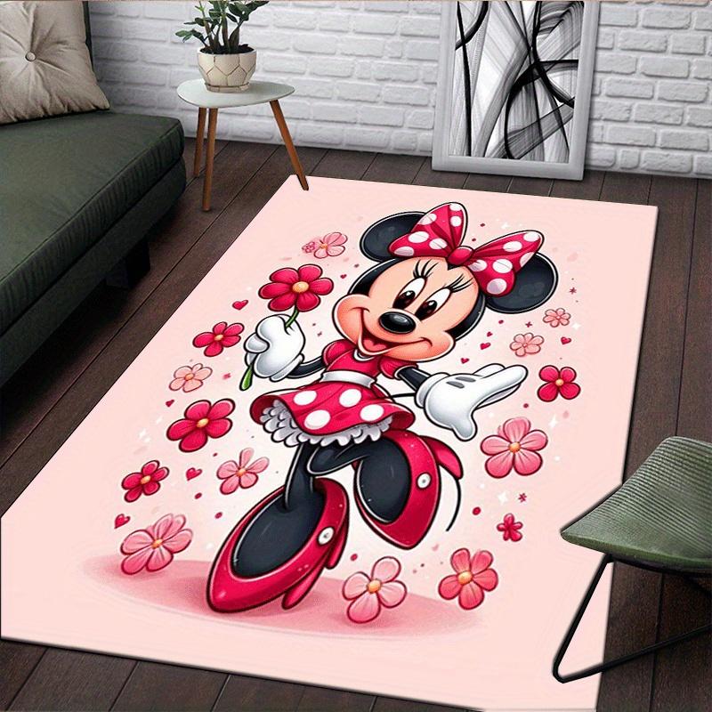 1pc Minnie Printed Carpet: Rectangle Rug for Living Room, Bedroom, Office, Home Decor, Kitchen, Non-slip, Game Area Rug