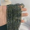 5String, Small Beads 2mm/3mm, Green Iridescent Plated Glass Beads, Loose Spacer Beads for Jewelry Making DIY Necklace Bracelet Accessories 38cm
