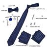 Pack of 9 Men's Floral Tie Set with Pocket Square Tie Clip Brooch Accessories for Formal Occasion Holiday Gift Supply