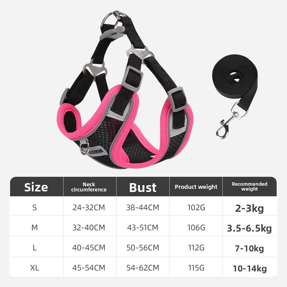 

Breathable Pet Harness With Reflective Straps For Small Dogs And Cats XL