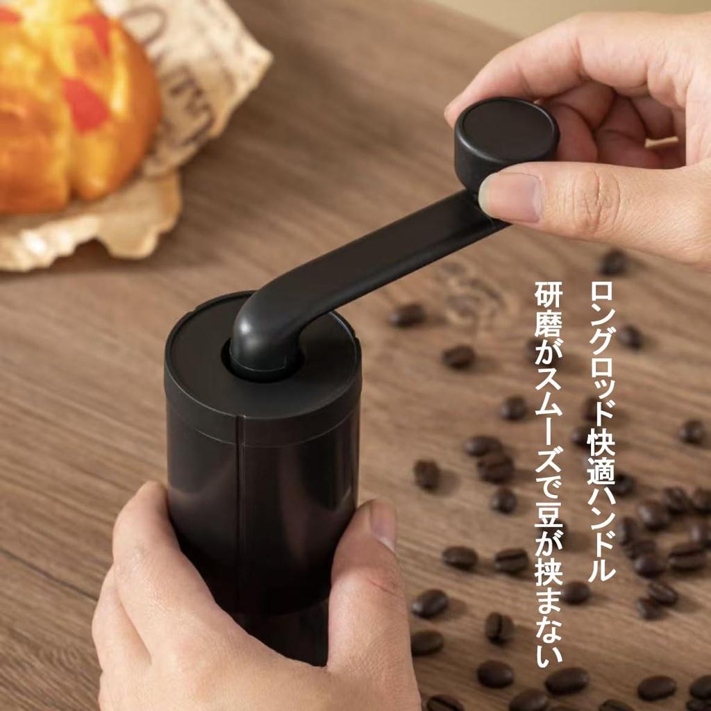 Portable Manual Coffee Grinder with Ceramic Blades, Adjustable Coarseness, Large Capacity, Transparent Bean Tank, Compact and Lightweight, Easy To