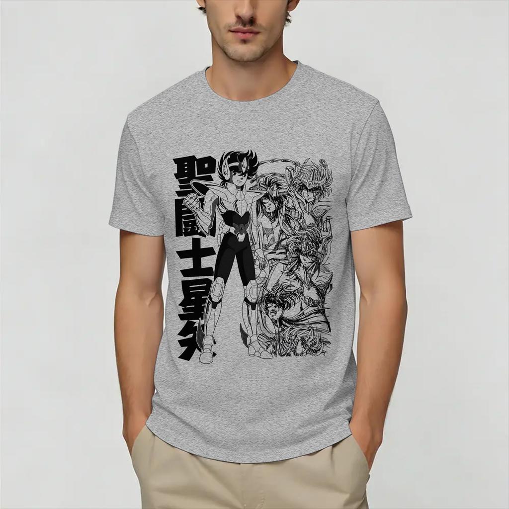 Ikki Saint Seiyas T Shirts Unisex Pure Cotton Vintage TShirts Round Collar Tees Short Sleeve Tops Plus Size