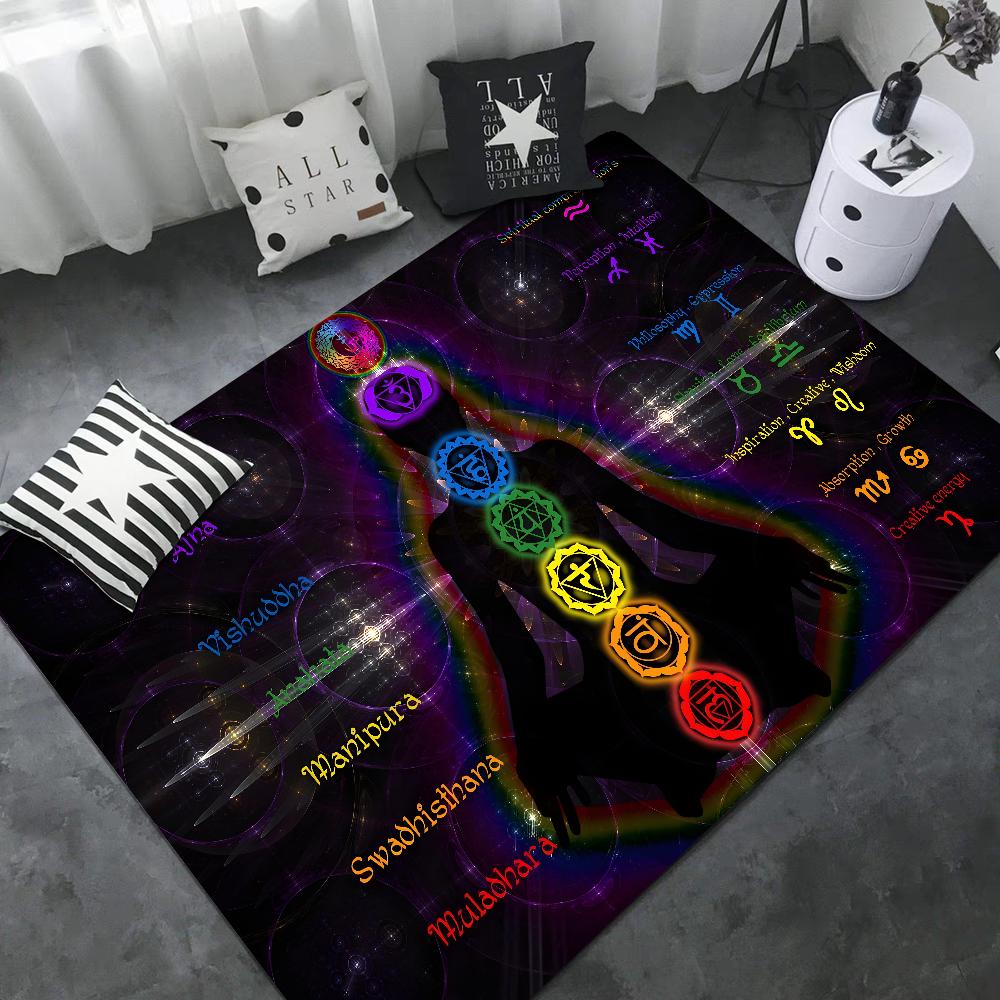 Rainbow 7 Chakra Mandala Bohemia Yoga Door Mat Washable Non-Slip Living Room Sofa Chairs Area Mat Kitchen Welcome Doormat