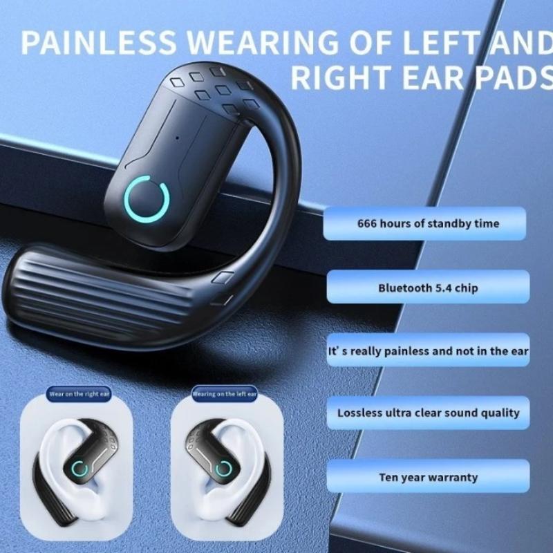 180° Rotating Hifi Stereo Waterproof Wireless Bluetooth Air Conduction Earphone Single Earhook Wear Noise Reduction Earbud With