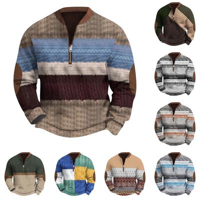 Men's Retro Casual Gradient Printed Sweatshirt