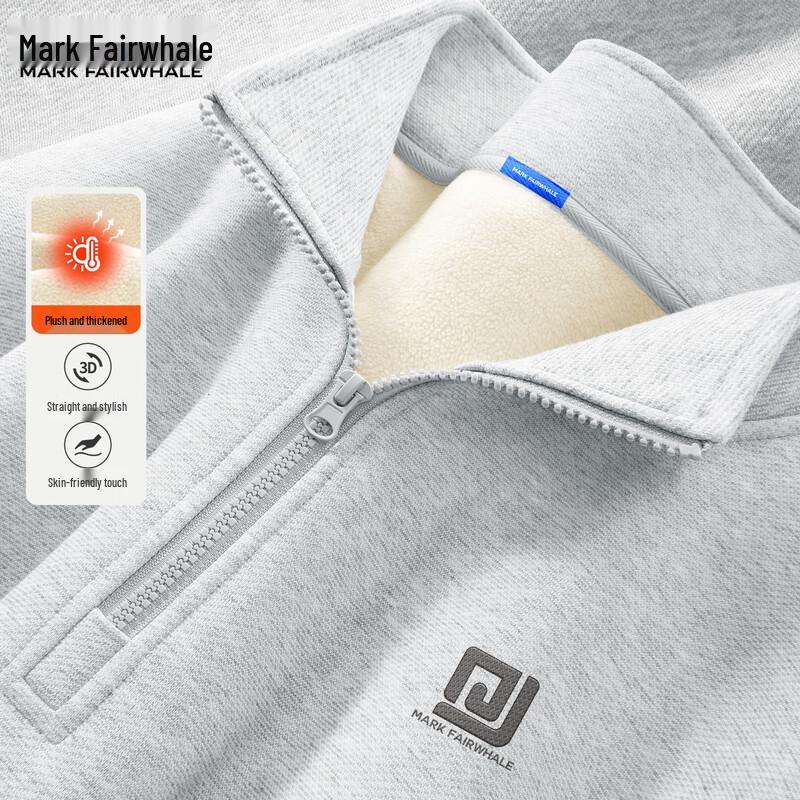 Mark Fairwhale Men's Fleece Half-Zip Stand Collar Sweatshirt
